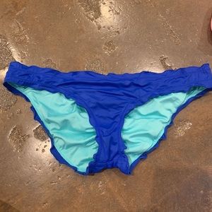 Dark blue ruffled bikini bottom